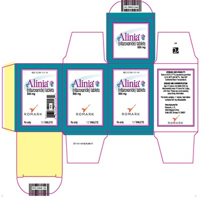 CT-111-14-02 - FINAL PROOF - Alina 500mg 12count Carton Rev0.jpg Alinia Tablets - 12 ct Carton - CT 111 14 02 FINAL PROOF Alina 500mg 12count Carton Rev0